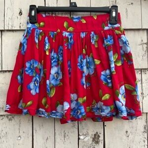 Hollister Floral Flare Mini Skirt